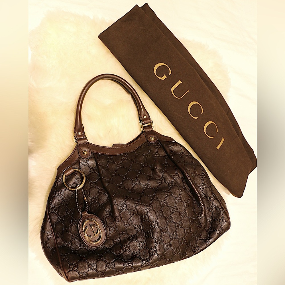 Gucci Brown Leather Sukey Hobo Bag